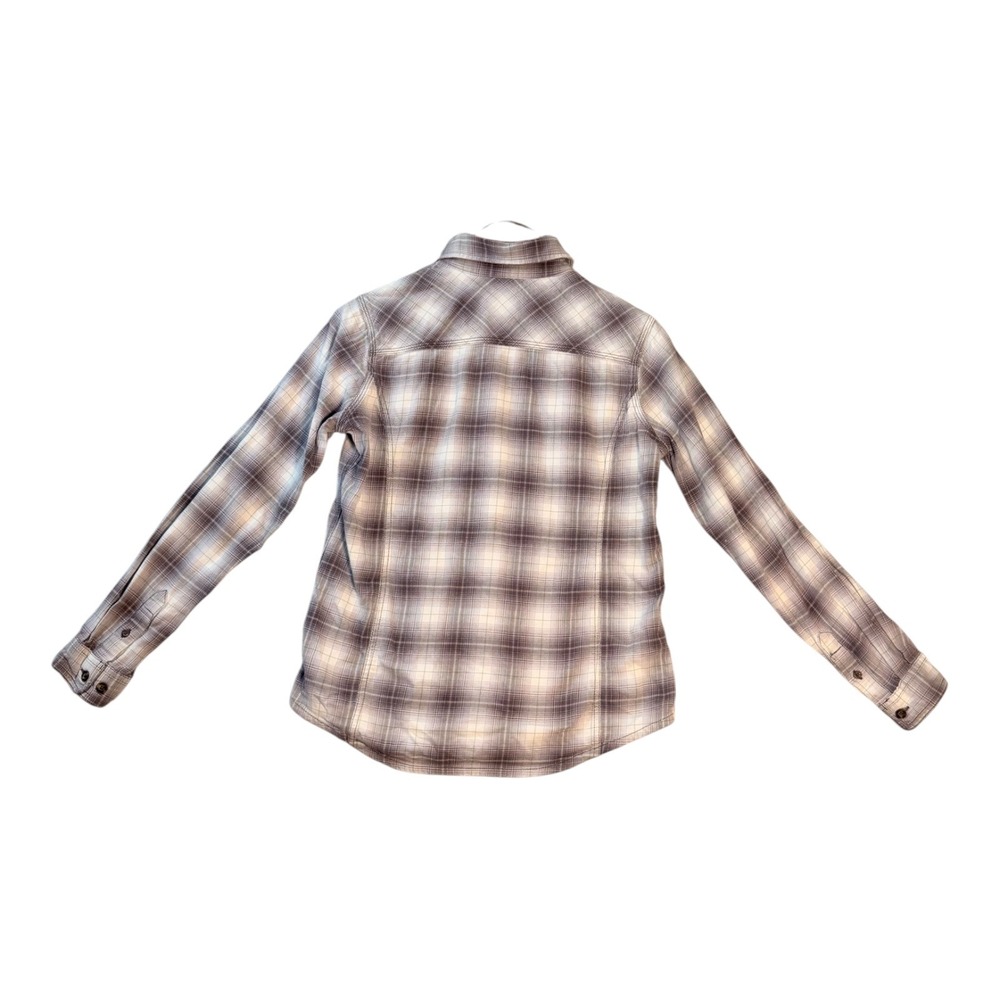 Carhartt Womens Flannel Shirt S Brown Plaid Button Up Long Sleeve Outdoors Cozy - Picture 2 of 8